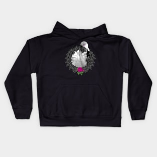 Flamingo Pink Rose Wreath Kids Hoodie